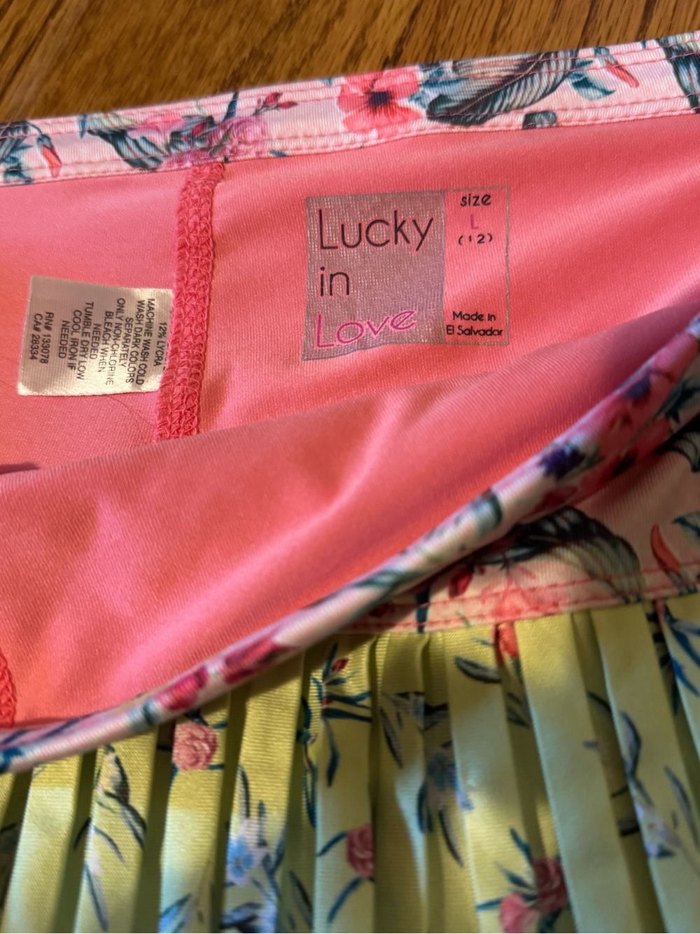Lucky in Love Patch Me if You Can Patch Print Pleated Skort - Large - Picture 3 of 5